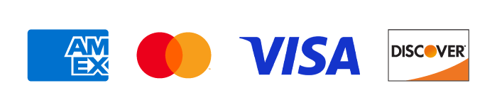 We accept AMEX, Mastercard, and VISA